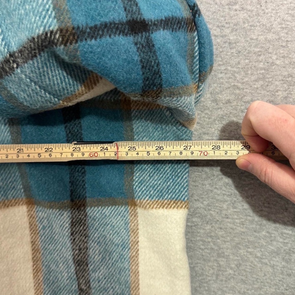 VTG Style 2X Blue Plaid Flannel Shacket Oversized Cottagecore Shirt Jacket - Picture 5 of 8